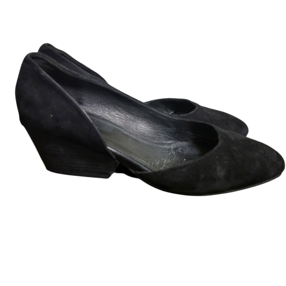 Eileen Fisher Lily Half d'Orsay Womens Black Suede Pump, 8.5 - Picture 2 of 12